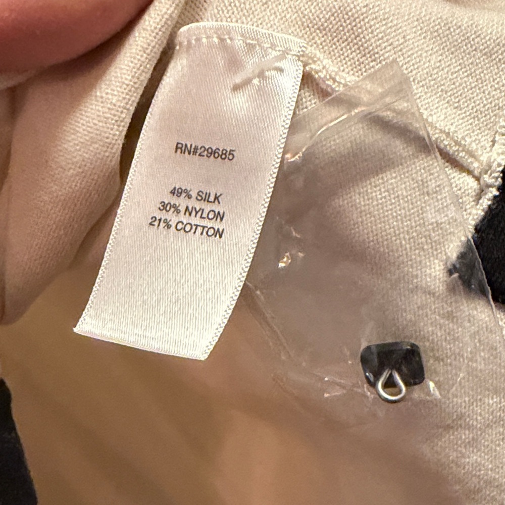 Pendleton Silk Blend Ivory Button Down With Black… - image 3